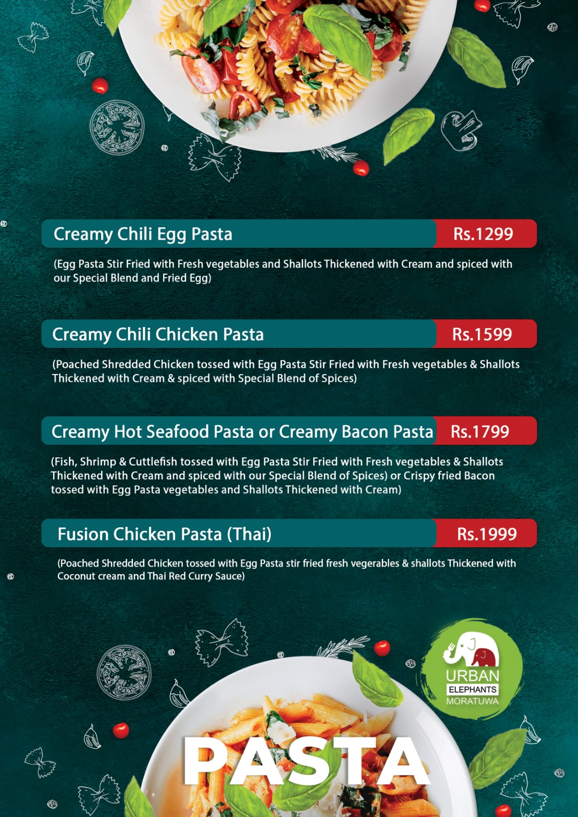 Noodles Menu